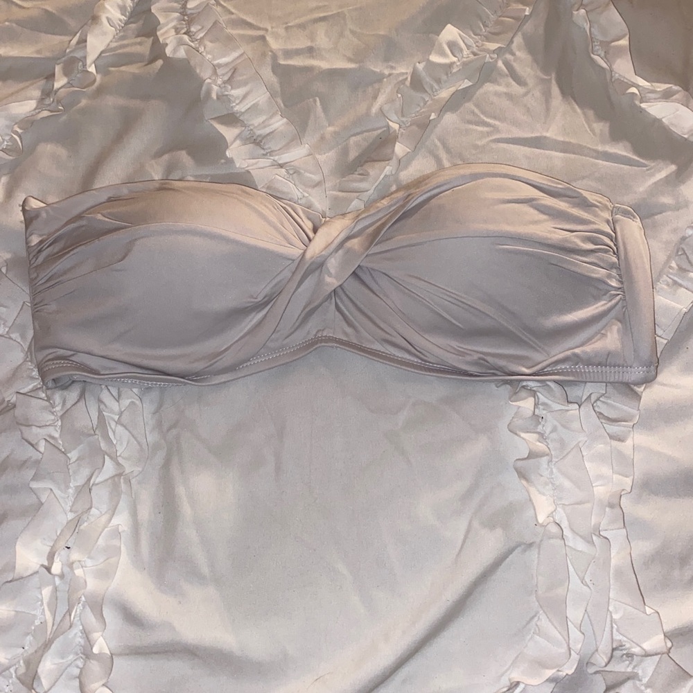 White Strapless Bathing Suit Top